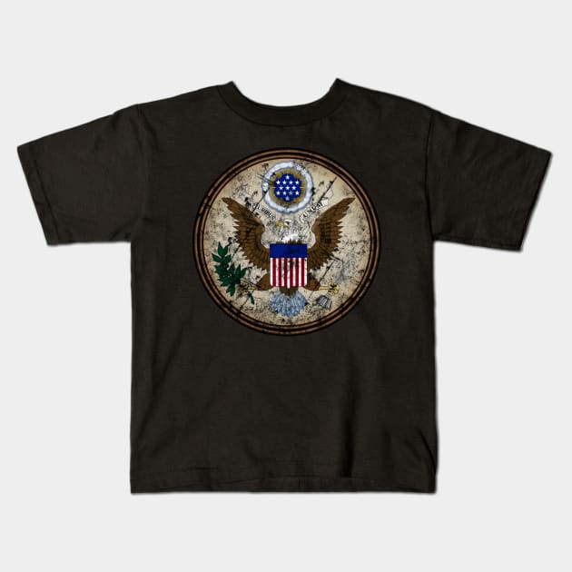 Usa Coat of Arms Kids T-Shirt by JayD World